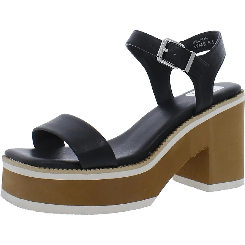 DV By Dolce Vita Womens Nelson Faux Leather Platform Slingback Sandals