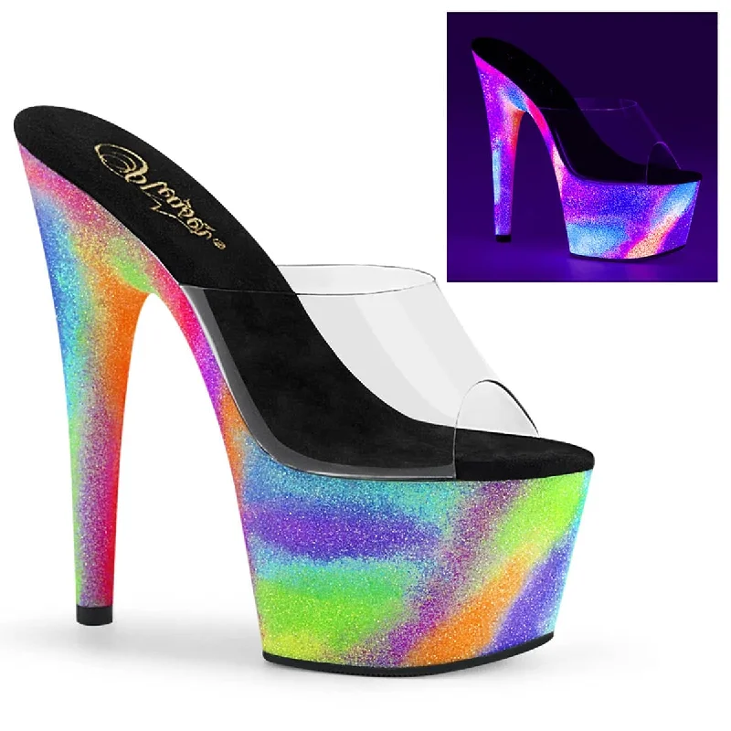 ADORE-701GXY Clear & Multi Colour Peep Toe High Heel