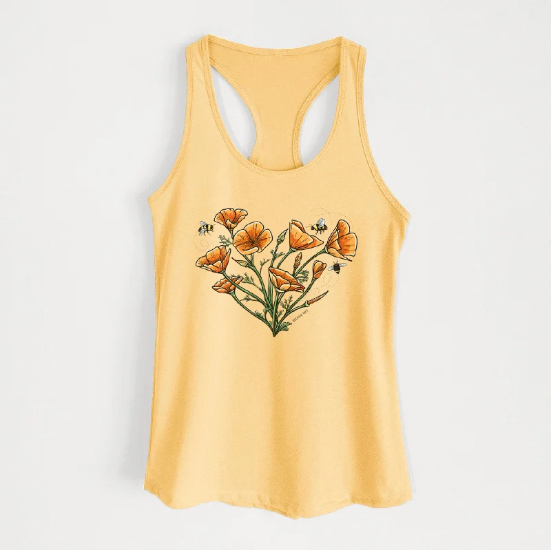 Color California Poppy Heart - Women's Racerback Tanktop