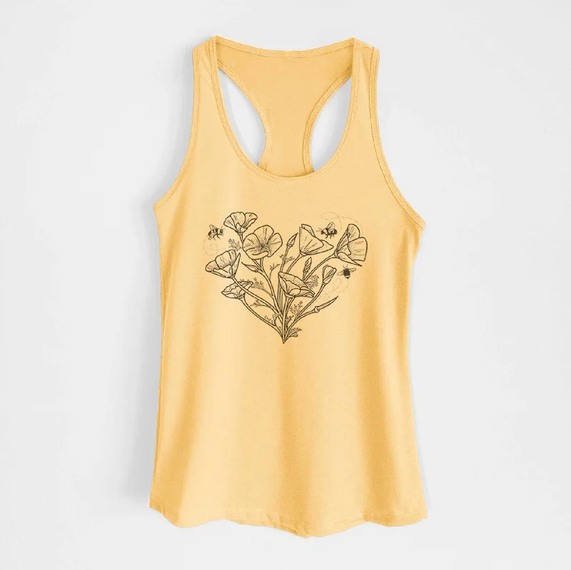 California Poppy Heart - Women's Racerback Tanktop