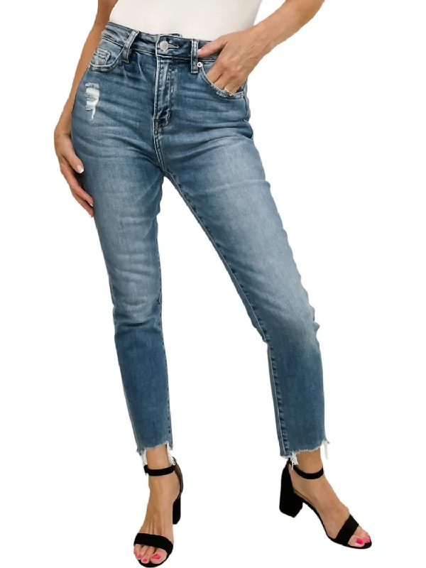 Super High Rise Straight Leg Jeans In Blue