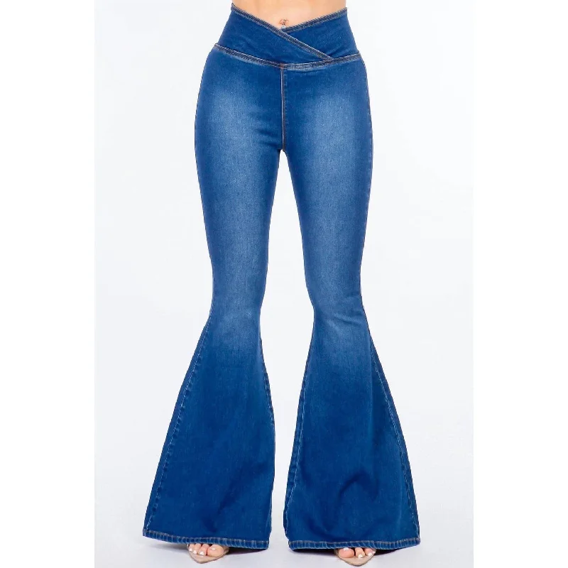 American Bazi - High Waist Pull On Flare Jeans