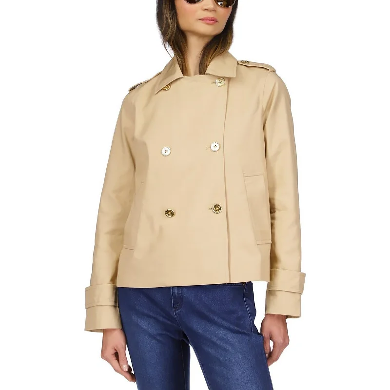 MICHAEL Michael Kors Womens Petites Twill Crop Pea Coat