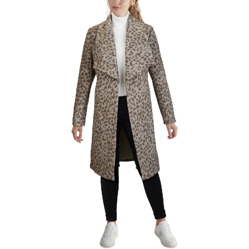 Cole Haan Womens Wool Blend Belted Wool Coat