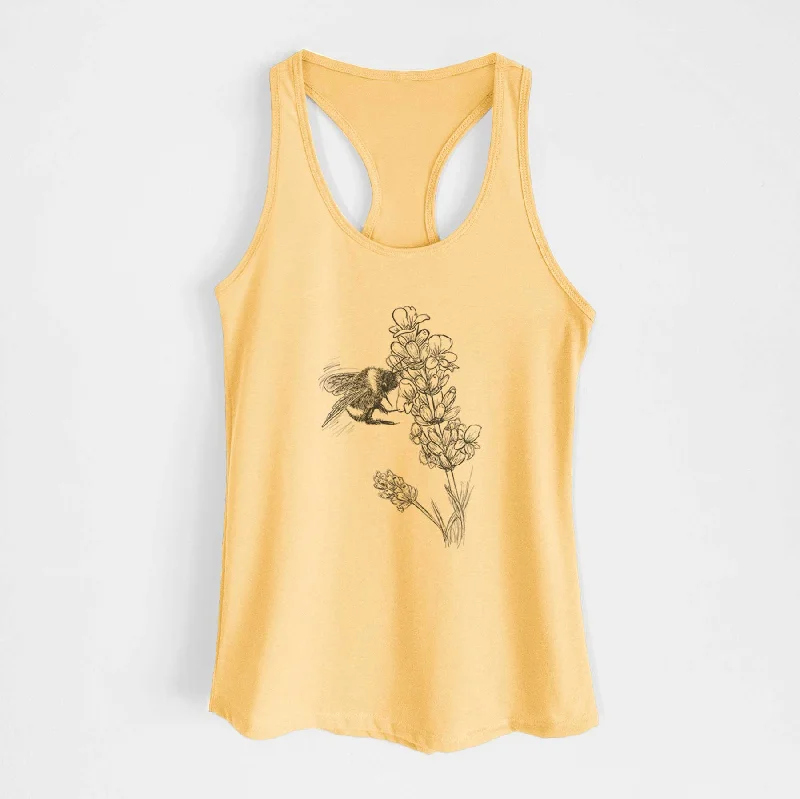 Bumblebee on English Lavender - Bombus Pensylvanicus - Women's Racerback Tanktop