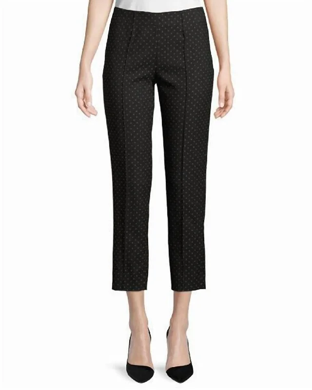 Honia Dots Straight Leg Ankle Crop Pant In Black