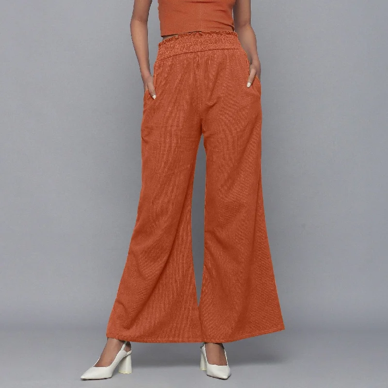 Sunset Rust Warm Cotton Corduroy Bootcut Pant