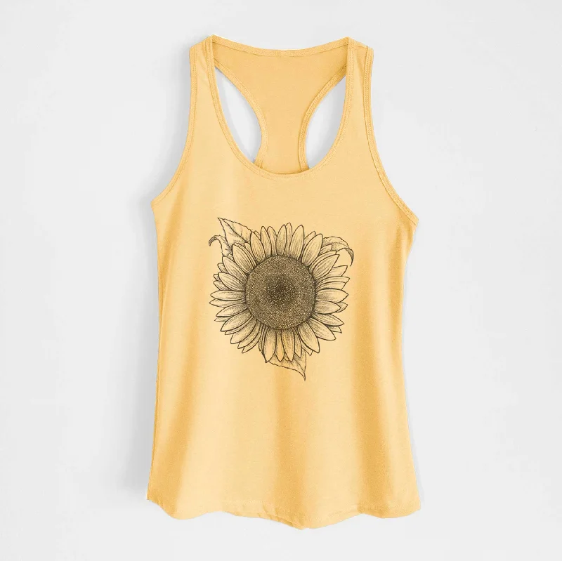 Lemon Queen Sunflower - Helianthus Annuus - Women's Racerback Tanktop