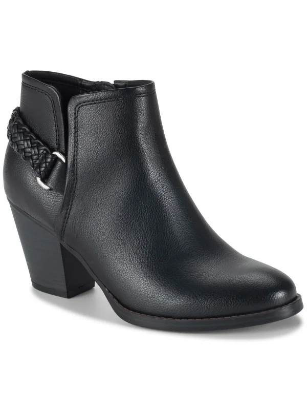 Charlotte Womens Faux Leather Ankle Booties