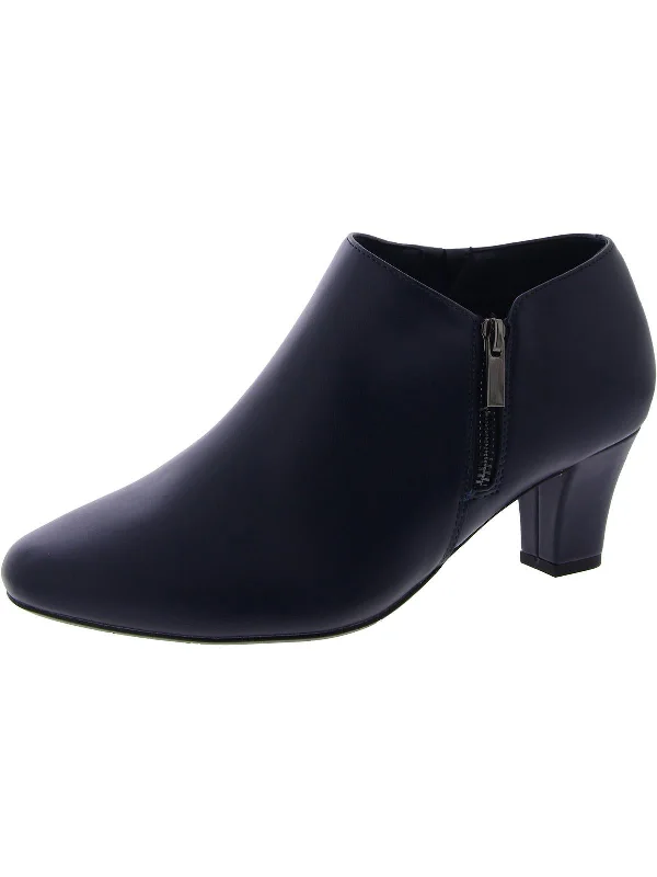 Kalinda Womens Faux Leather Ankle Booties