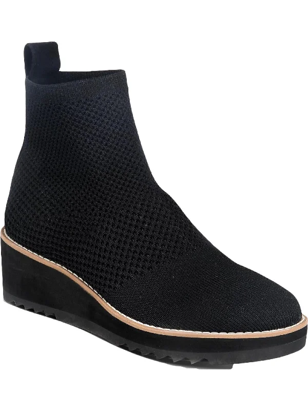 London Womens Knit Wedge Ankle Boots