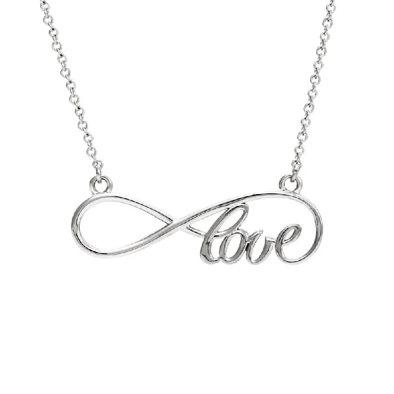 Love Infinity Necklace in 14k White Gold, 16 Inch