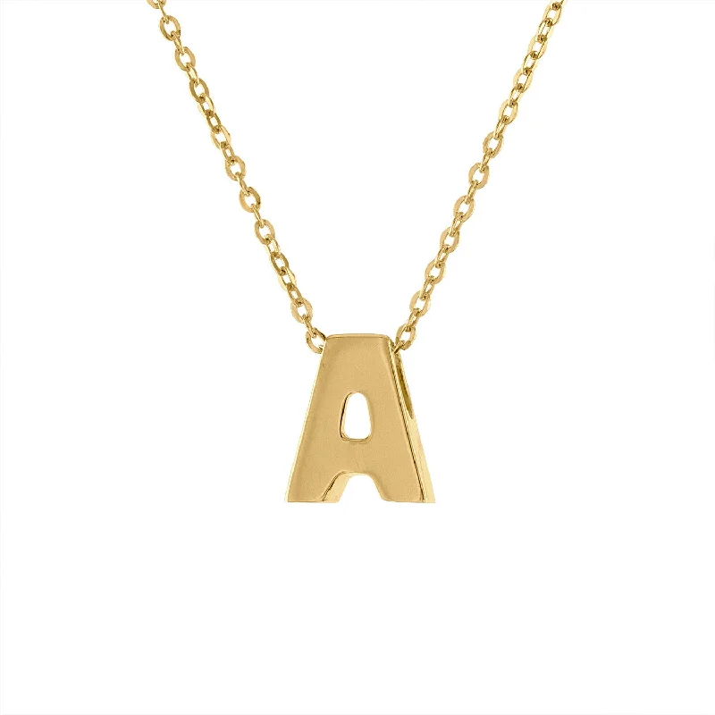 14KT GOLD PLAIN INITIAL NECKLACE