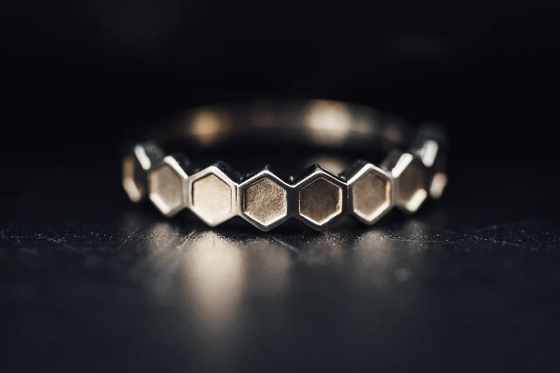 Sterling Silver Hexagon Ring