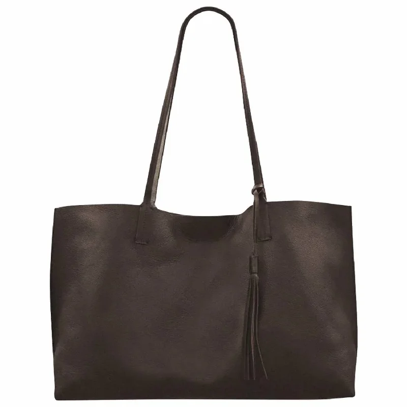 Women's Large Reversible Tote Bag In Mocha & Taupe