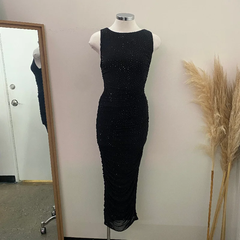 Amber Rhinestone Dress-Black