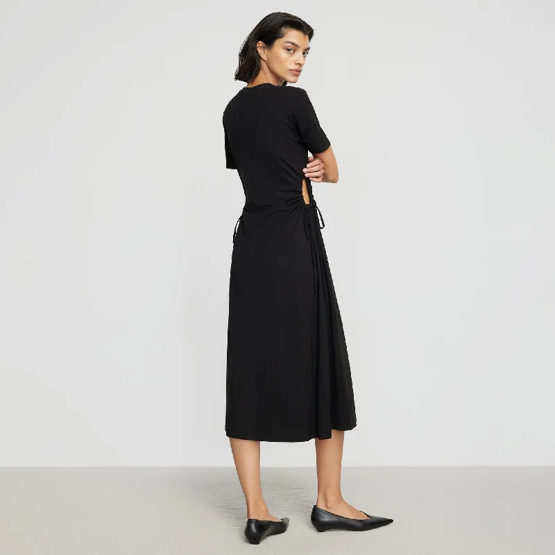 Bashir Open-Side Jersey Dress | Black