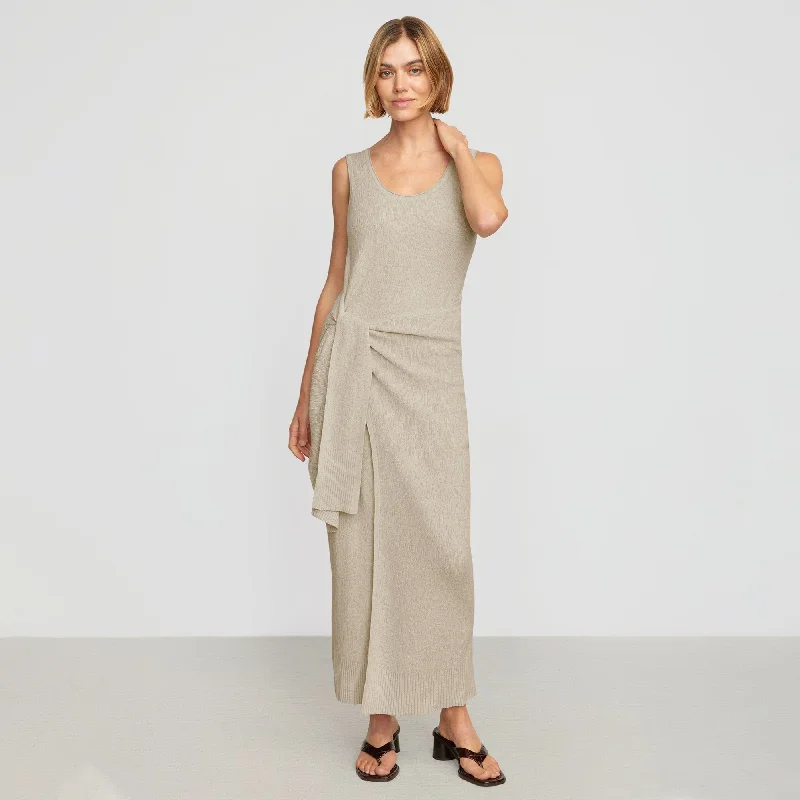 Bianca Linen-Cotton Wrap Dress | Natural