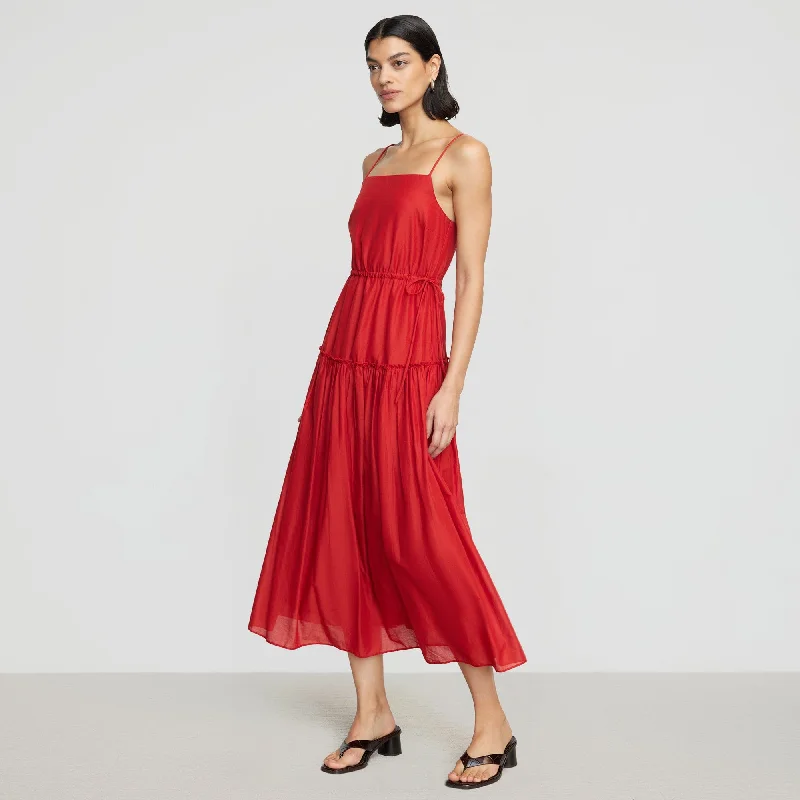 Dalia Tie-Waist Tiered Dress | Poppy