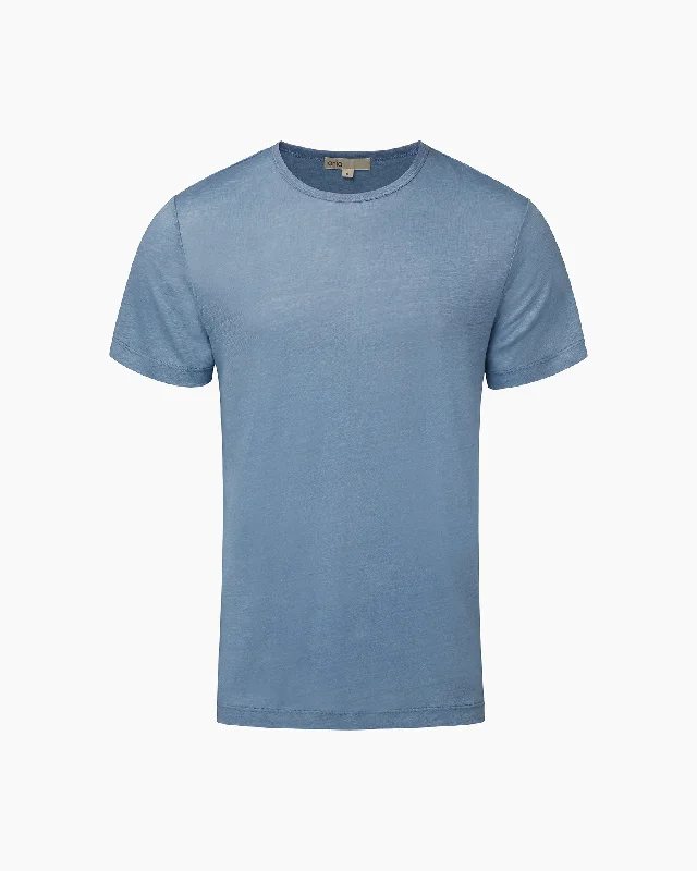 Chad Linen Tee | Dusty Blue