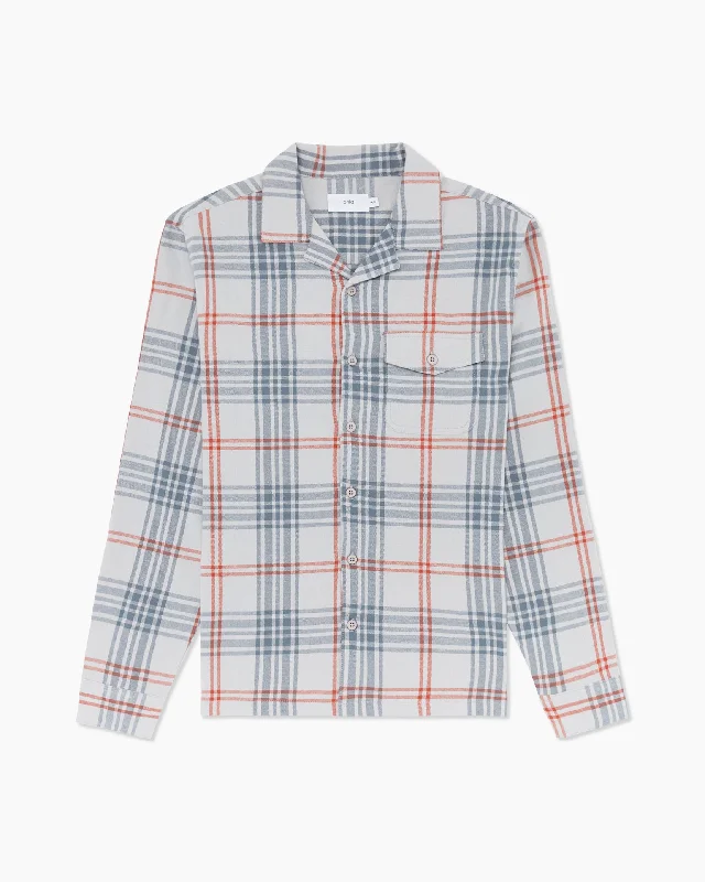 Flannel Convertible Shirt | Stormy Blue/Wales Check Plaid