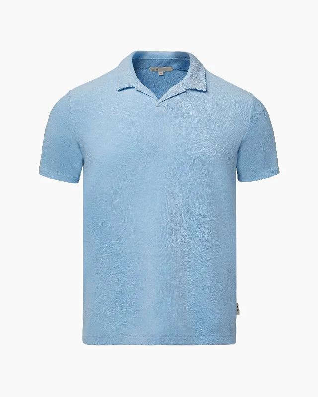 Towel Terry Johnny Collar Polo | Airy Blue